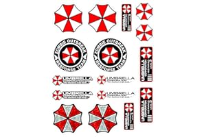 STICKY DUDE 16 pcs Umbrella Sticker Set, Umbrella Decal Calcomanias Raccoon City Car Window Truck Bumper Bike