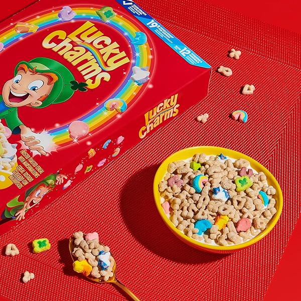 LUCKY CHARMS GLUTEN FREE CEREAL WITH MARSHMALLOWS, KIDS BREAKFAST CEREAL, MADE WITH WHOLE GRAIN, LARGE SIZE, 14.9 OZ
