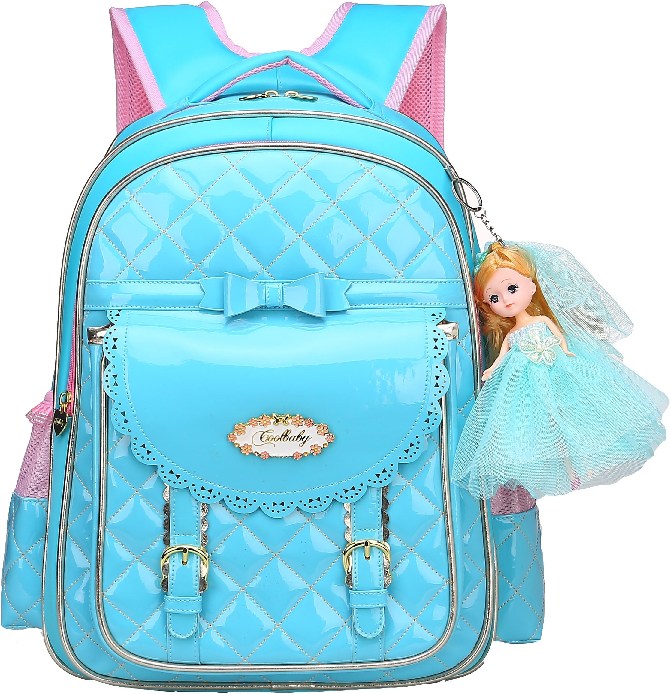 Backpack for Girls,Waterproof Kids Backpack Cute School Bag for Elementary Princess Bookbag(Princess Blue, Large)