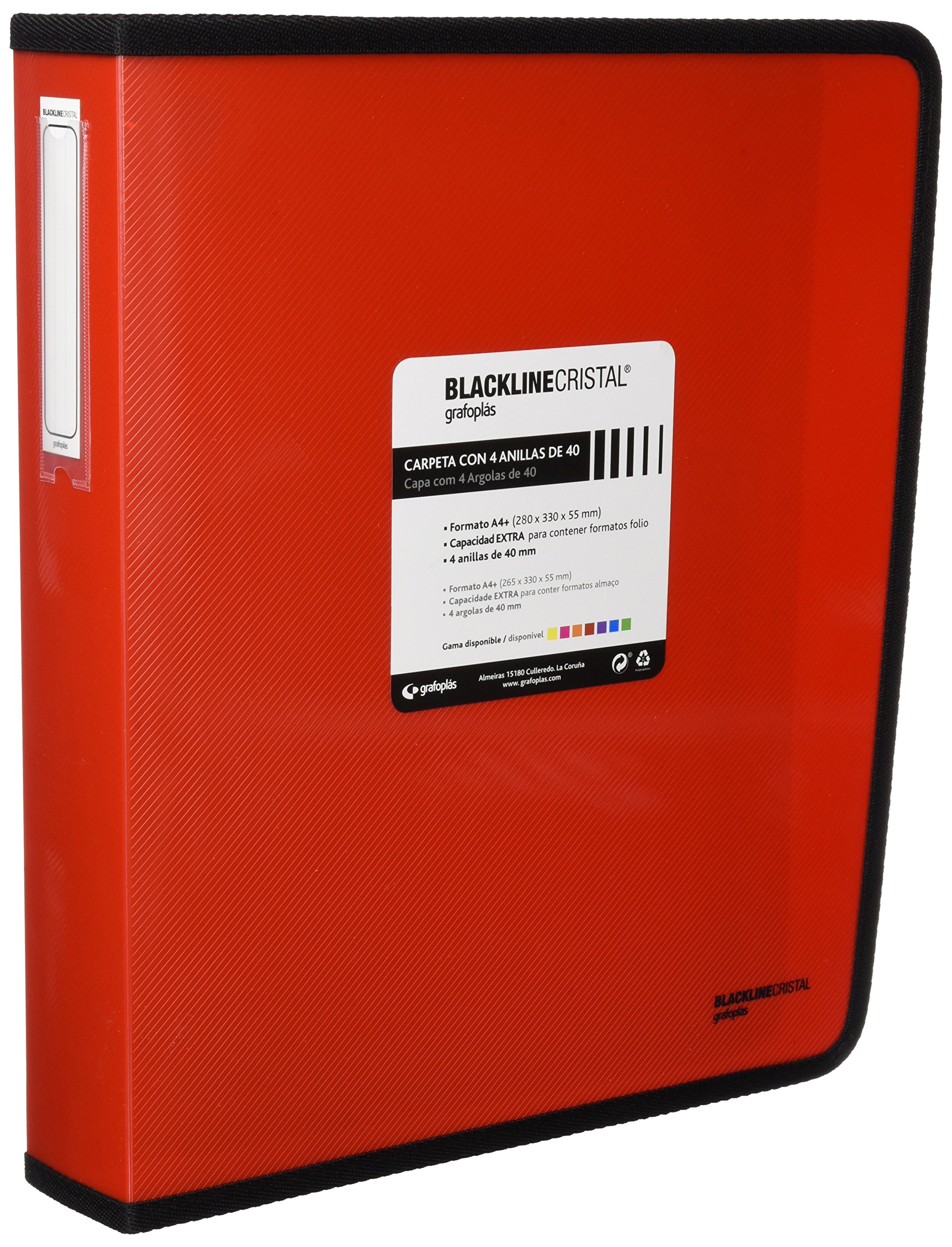 grafoplas 30120651 – Folder with Rings, Red, A4 +