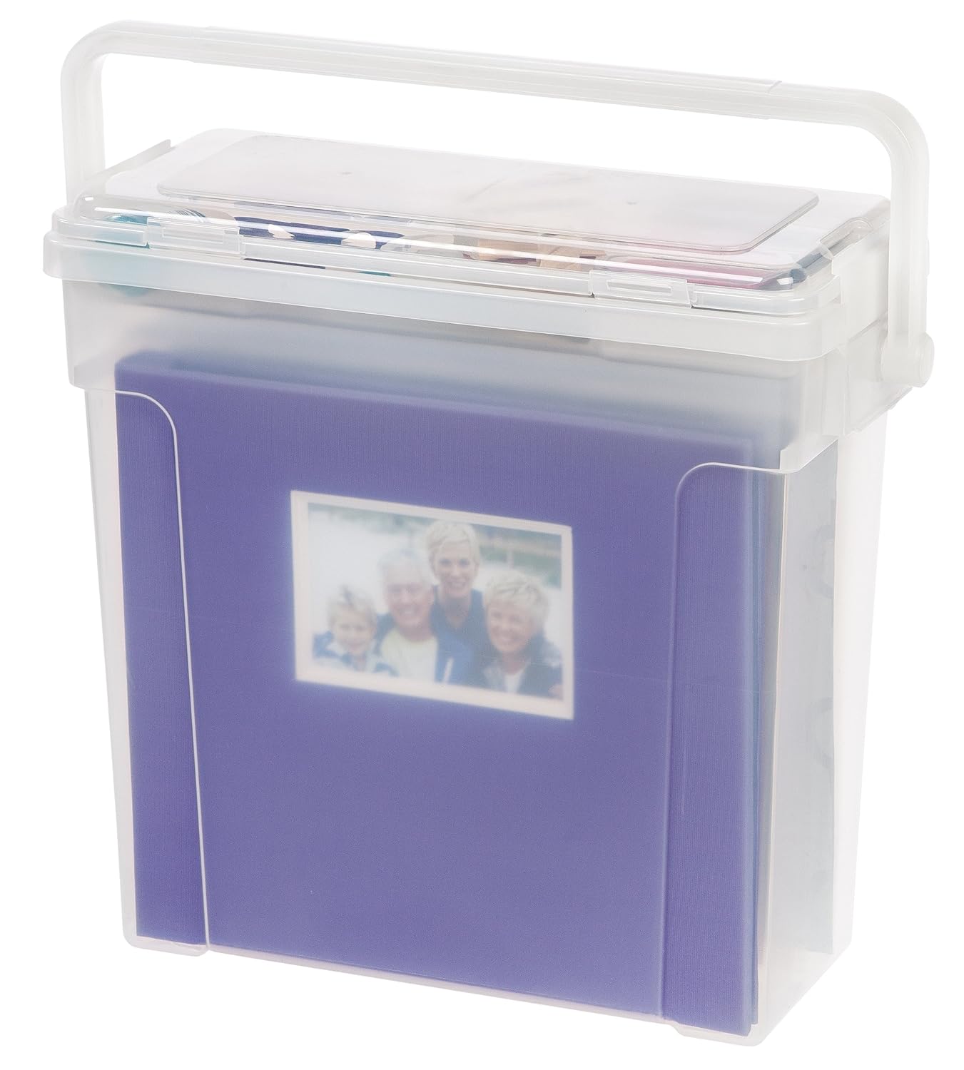 Arts IRIS Portable Scrapbook File Box 150671 Clear IRIS USA Inc Arts