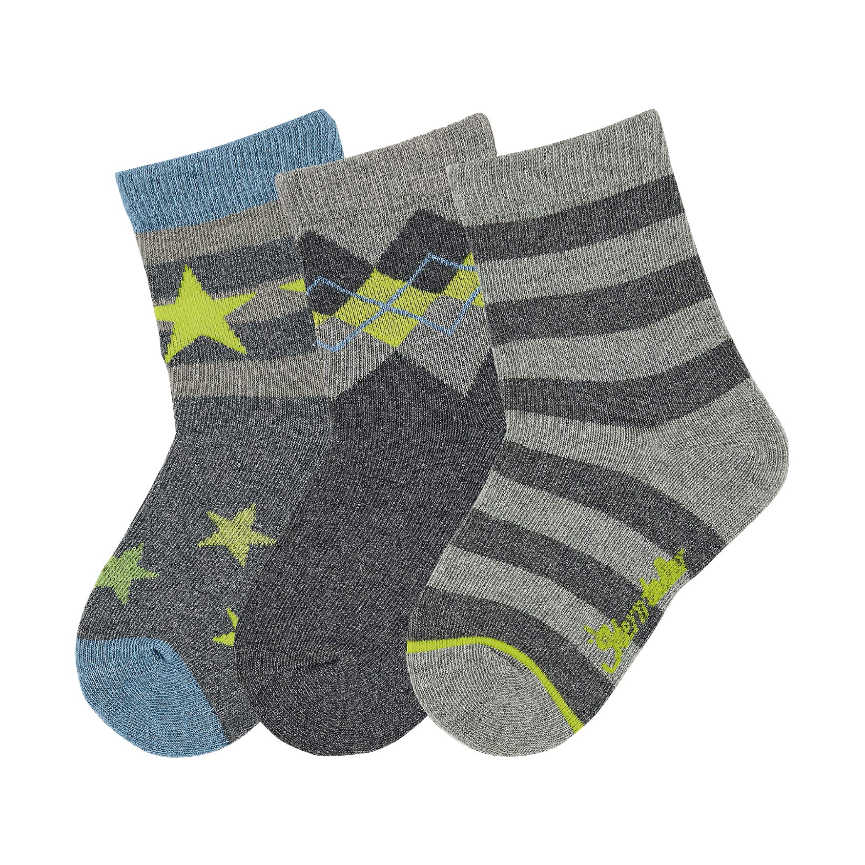 Sterntaler Baby Boys Söckchen 3er-pack Ringel/stern Calcetines, Gris (anthrazit Mel. 592), 18 Para Bebés Calf Socks Not Applicable, Grey (Anthrazit Melange 592), 18