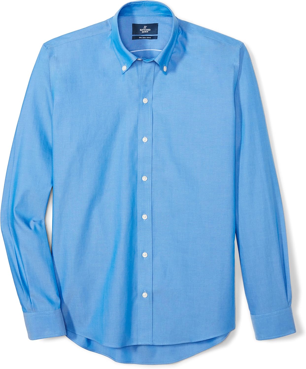  Brand - Buttoned Down Men's Slim-Fit Button Collar Solid Pinpoint Dress Shirt, Supima Cotton Non-Iron: Clothing