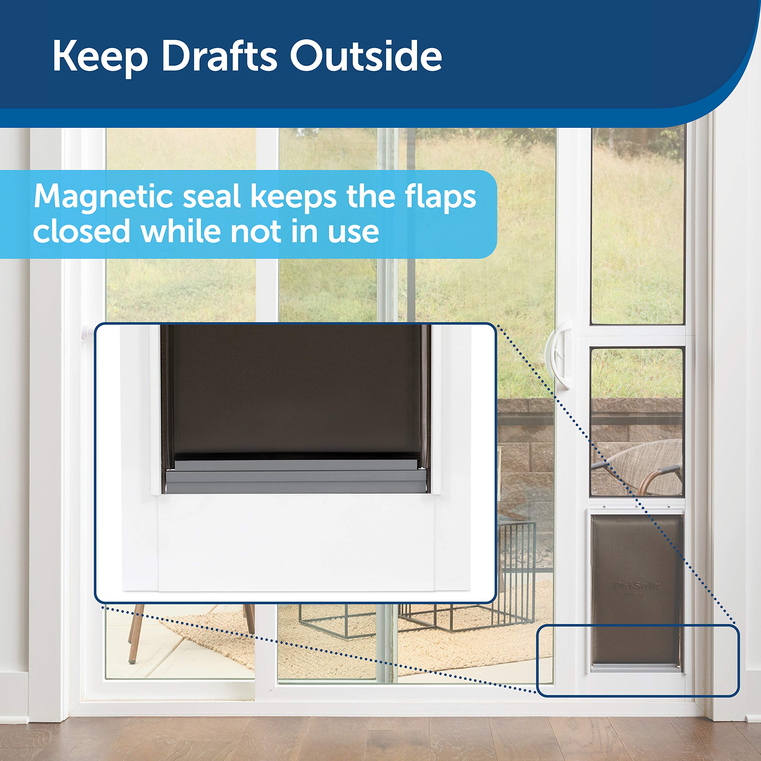 PetSafe Extreme Weather Sliding Glass Pet Door Replacement Flaps – Energy Efficient – Size Medium – Compatible Extreme Weather Sliding Glass Pet Door for Dogs and Cats