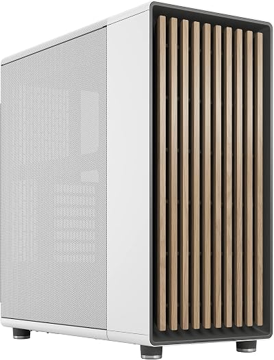 Fractal Design North Chalk White ATX Mid Tower Case with Front Wood Oak Mesh