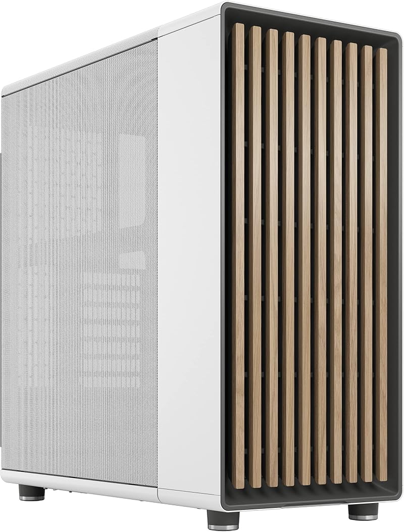 Fractal Design North Chalk White ATX Mid Tower Case with Front Wood Oak Mesh