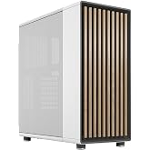 Fractal Design North Chalk White - Genuine Oak Wood Front - Mesh Side Panels - Two 140mm Aspect PWM Fans Included - Type C USB - ATX Airflow Mid Tower PC Gaming Case