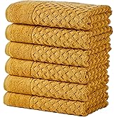 Great Bay Home Hand Towels - 100% Cotton 6 Pack 26x16 Hand Towel Set - Absorbent, Durable, Quick-Dry Towels for Bathroom (Marigold)