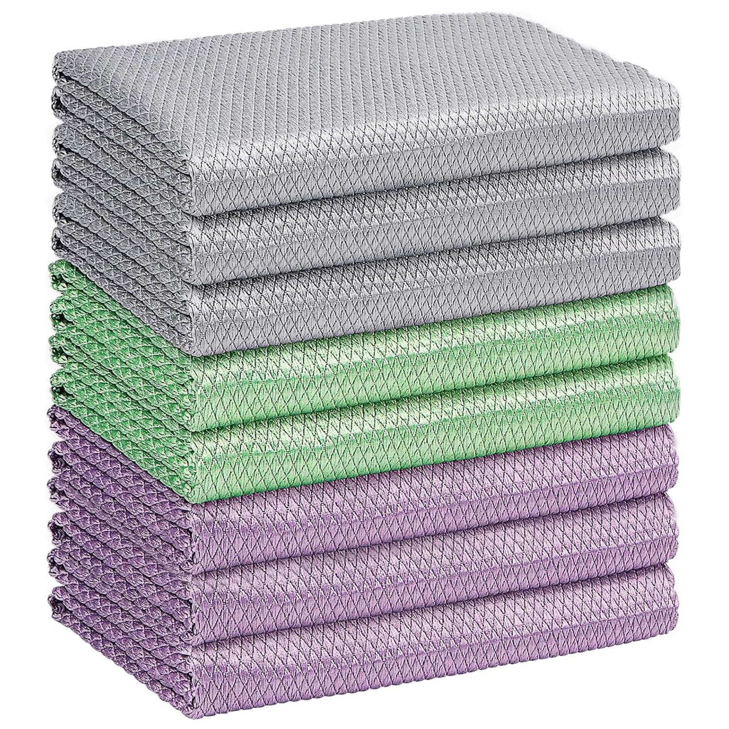 HOMEXCEL Microfiber Glass Cleaning Cloths-8PK, Lint Free Window Cleaning Cloth, Glasses, Mirrors, Screens, Stainless Steel, Premium Microfiber Wipes for Cleaning, Glass and Window Cleaner,30 x 30 cm