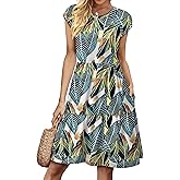 WIHOLL Summer Dresses for Women 2026 Cap Sleeve Casual Sundresses Floral Tiered Swing Fashion Beach Vacation Dress