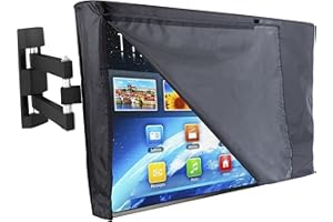 Lish Premium Waterproof Outdoor TV Cover 52 to 55 inches with Front Flap, Thick Fabric, Weatherproof Outdoor TV Enclosure for Outside Tv