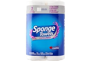 SpongeTowels UltraPRO Ultra Strong & Absorbent Paper Towel, Choose-A-Size® Sheets, 2 Regular Rolls