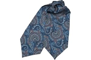 Elizabetta Men's 100% Silk Ascot Ties, Day Cravat Neckties, Handmade in Italy