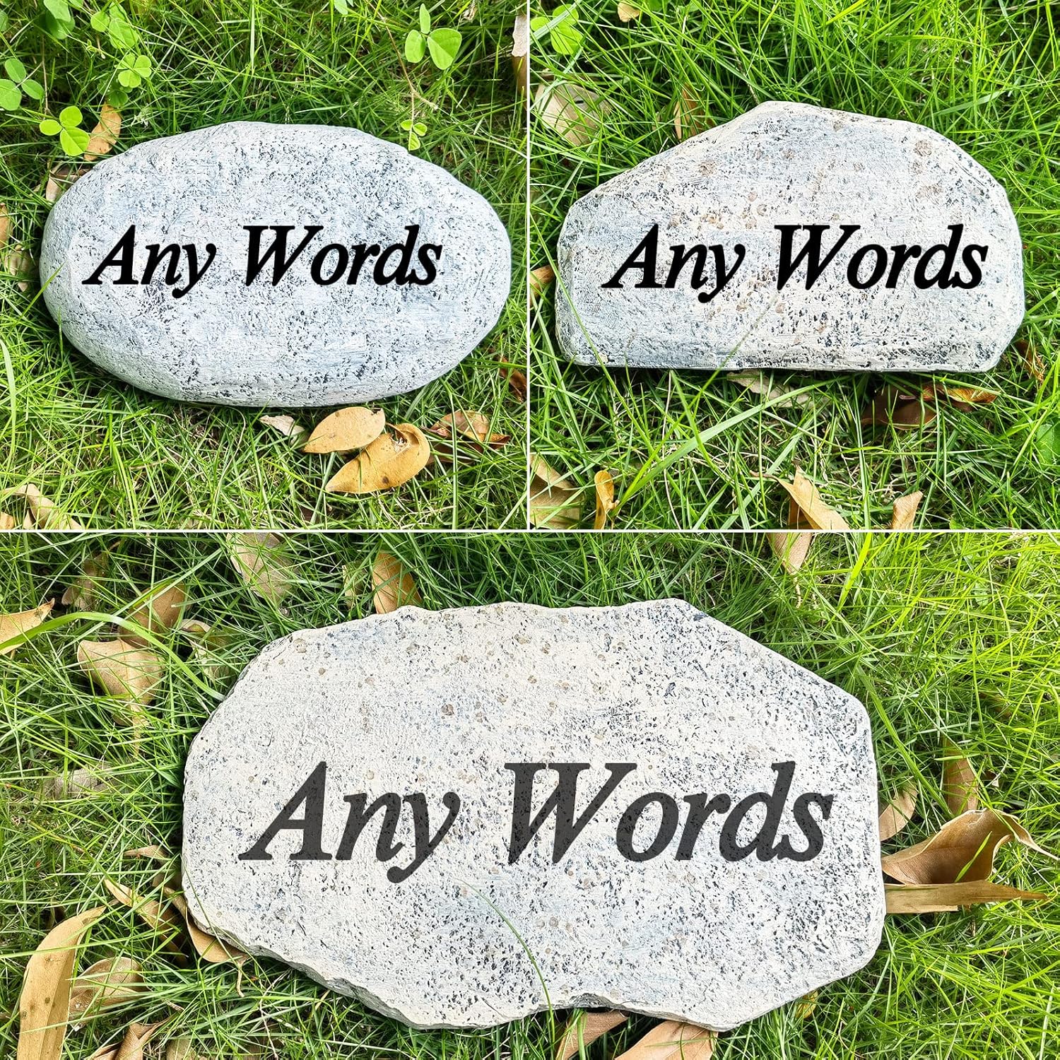 Hardscaping Materials - Zatanmulo Personalized Garden Stones Engraved with Any Message, Resin Simulated Fake Rocks, Laser Engraved Garden Welcome Stones, Memorial Stones, Outdoor Decorative Stones