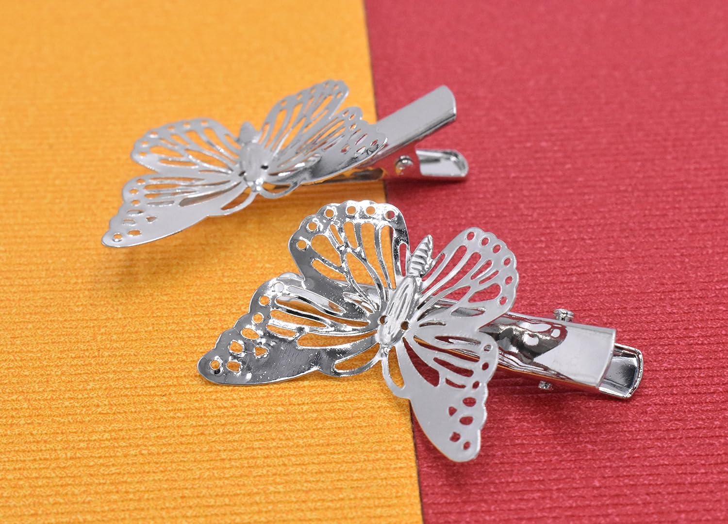 1 Pair of Silver Butterfly Hair Clip Hair Accessories