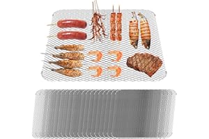 BAOKITOOK Grill Toppers Set of 10,16x12 Inch Disposable Grill Topper,Non-Stick Aluminum Mats for Outdoor Grills, Easy to Clean