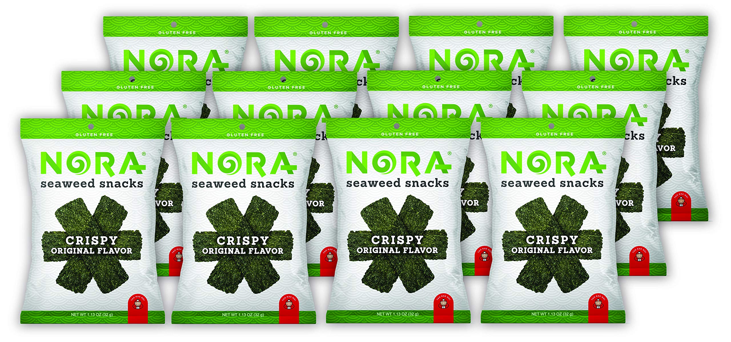 NORA Roasted Seaweed Sea Salt Premium Seaweed Snacks (12 count, 5g pack) Grocery