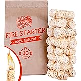 Fire Starters for Fireplace - Charcoal fire Starter - firestarters for Campfires/BBQ and Camp - eco Friendly Packing 30pc