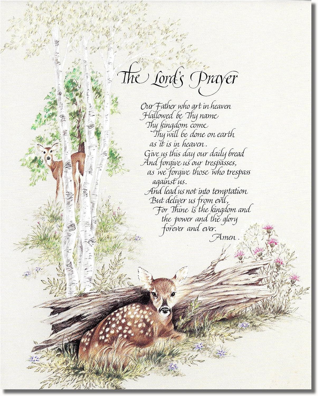 Amazon Com The Lord S Prayer Deer In The Woods Christian
