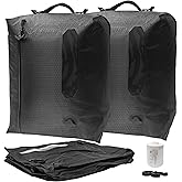 ZPO Travel Vacuum Bags with Pump, IP68 Waterproof Reusable Vacuum Compression Travel Bag with Transparent Window, Airless Vacuum Kit for Clothes, Backpacks & Suitcases(2 PC+PUMP)