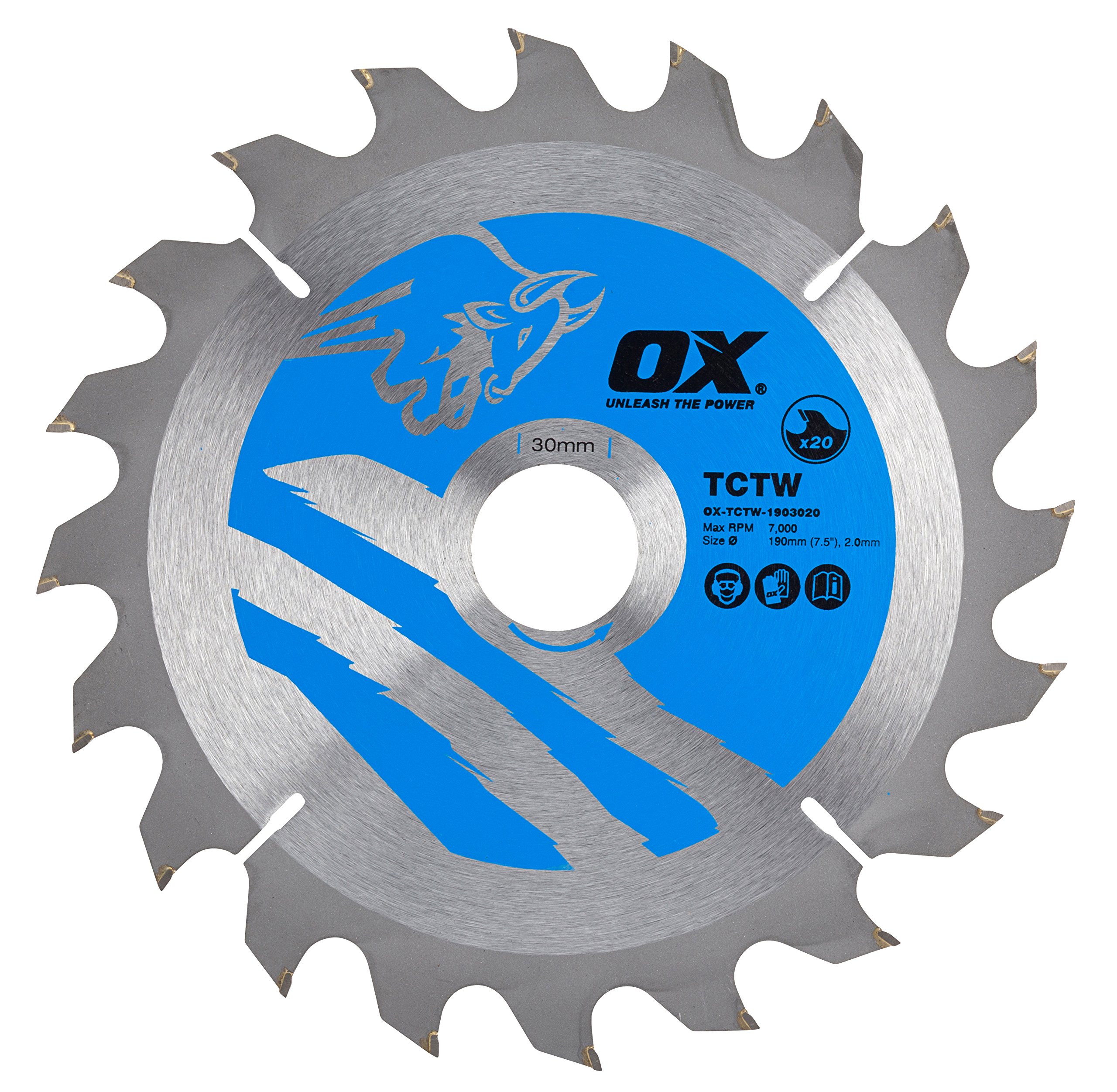 OX Wood Cutting Circular Saw Blade 190/30mm, 20 Teeth ATB — image 1