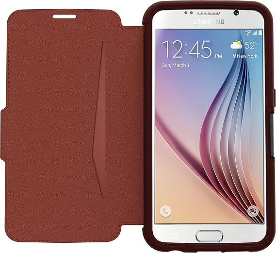 OtterBox Strada sturzsichere Folio Leder Schutzhülle für Samsung Galaxy S6 'burgund', Braun
