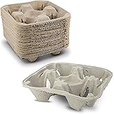 MT Products Pulp Fiber 4 Cup Drink Carrier 8-32 oz. - Drink Holder for Delivery - Pack of 25