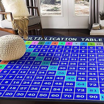 Buy Alaza Multiplication Table Math Area Rug Rugs For Living Room Bedroom 7 X 5 Online In Kuwait B07flnsrfj