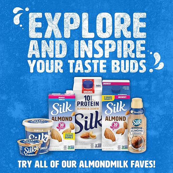 SILK SHELF-STABLE ALMOND MILK, UNSWEETENED VANILLA, DAIRY-FREE, VEGAN, NON-GMO PROJECT VERIFIED, 1 QUART (PACK OF 6)