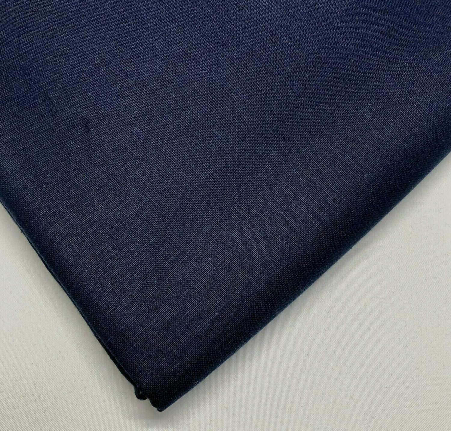 Plain 100 Cotton Woven Fabric 150cm wide per metre (NAVY) Amazon.co