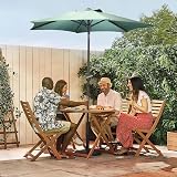 VonHaus Parasol 2M Garden Umbrella with Tilt Hand Crank UV30+ Dark Green view 8