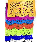 Fiesta Brands 30 Frontales Pack Altar de Ofrendas Dia de Muertos Day of The Dead Decoration Colorful Medium Size Tissue Paper Mexican Papel Picado.