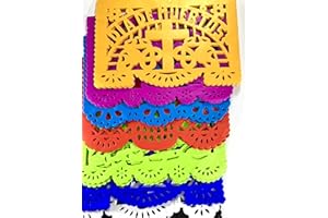 Fiesta Brands 30 Frontales Pack Altar de Ofrendas Dia de Muertos Day of The Dead Decoration Colorful Medium Size Tissue Paper Mexican Papel Picado.