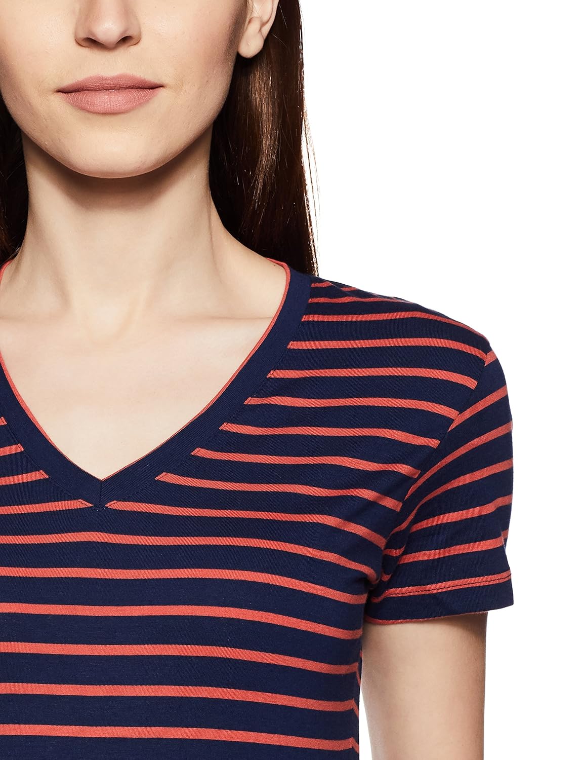 symbol amazon brand women's striped regular fit t-shirt