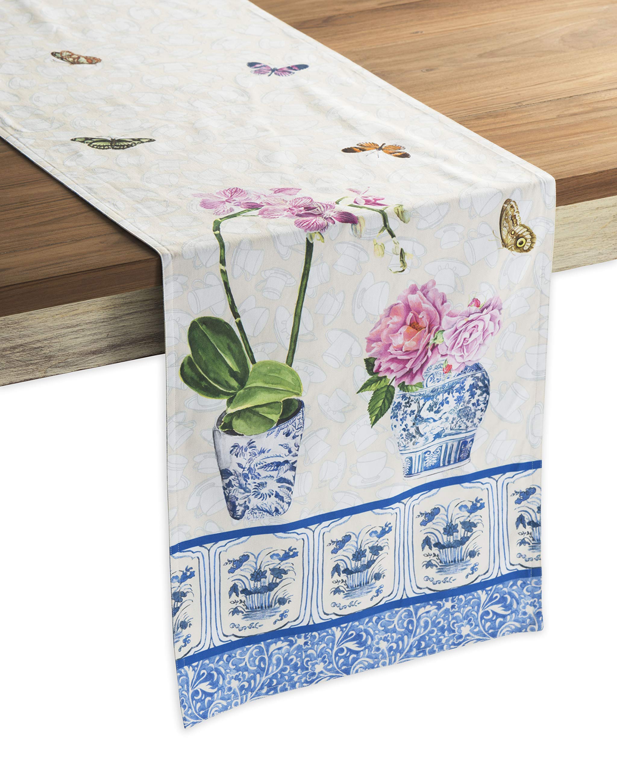 Maison d' Hermine Table runner 100% Cotton Single Layer Table Runners 180 CM long for Home Kitchen Dining Party Wedding Bridal Shower Gifts for Mothers Day (Canton, 37 cm x 180 cm)