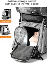 besrey Baby Backpack Carrier Toddler Hiking Backpack 5-Point Seat Silver Grey view 3