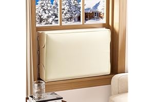 DEMEDO Air Conditioner Cover Indoor - Window Ac Covers for Inside, Windproof, Dustproof and Waterproof Window Air Conditioner Cover for Winter, Insulation for Wall Ac Unit 21"W x 15"H x 3.5"D, Beige