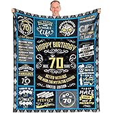 EQNWI 70th Birthday Gifts for Men Throw Blanket 60"x50", 70 Year Old Birthday Gifts for Men, Best Gift for 70 Year Old Man, 1956 Bday prsents for Man, Mens 70th Bday Gift Ideas