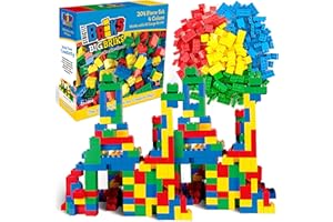 Strictly Briks Toy Large Building Blocks for Kids and Toddlers, Big Bricks Set for Ages 3 and Up, 100% Compatible with All Major Brands, Blue, Green, Red, and Yellow, 204 Pieces