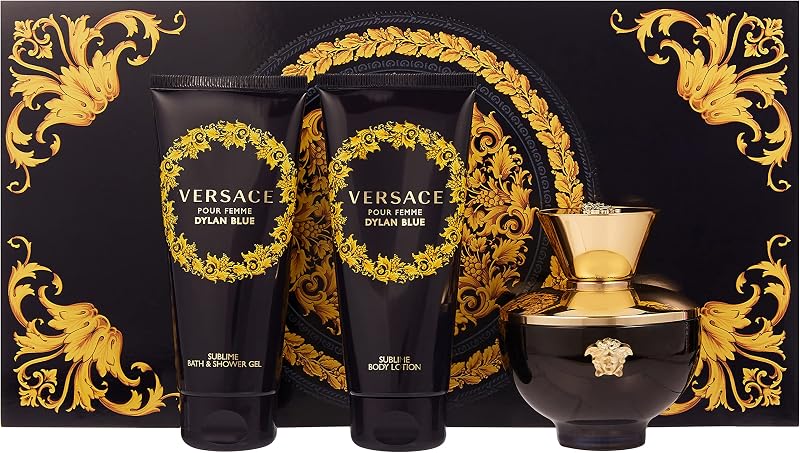 Versace Dylan Blue Femme EDP 100ml Set with Shower Gel, Body Lotion & Bag