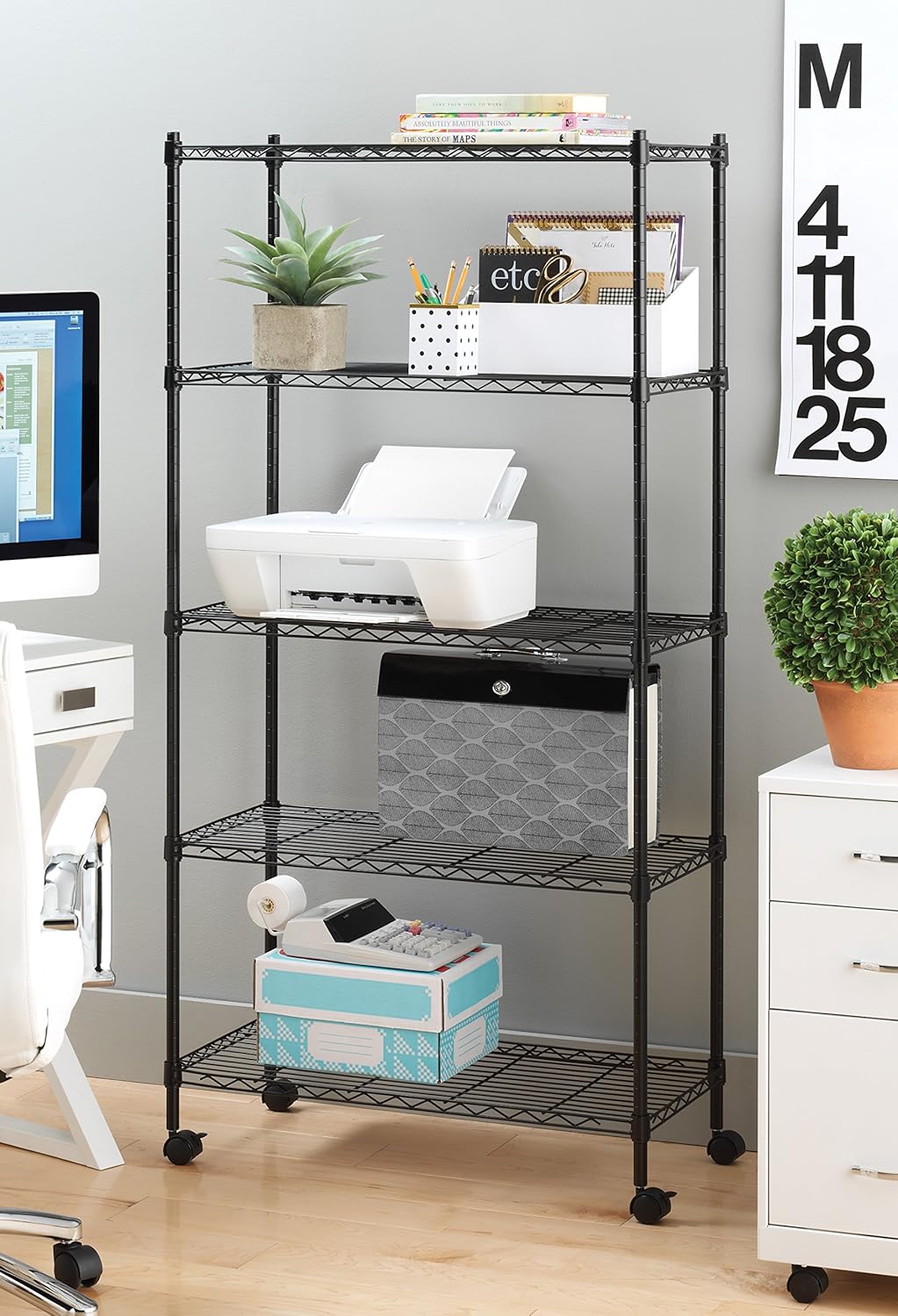 Whitmor Supreme 5-Tier Cart holds up to 1,000 lbs. Black: Home & Kitchen