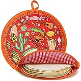 Tortillada - 30 cm Tortilla Warmer/Heat Container microwaveable Made of Cotton/Polyester (Red)