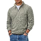 Dokotoo Men 2025 Quarter Zip Warm Fleece Sweater Pullover Fall Winter Thermal Casual Golf Sweaters with Pockets