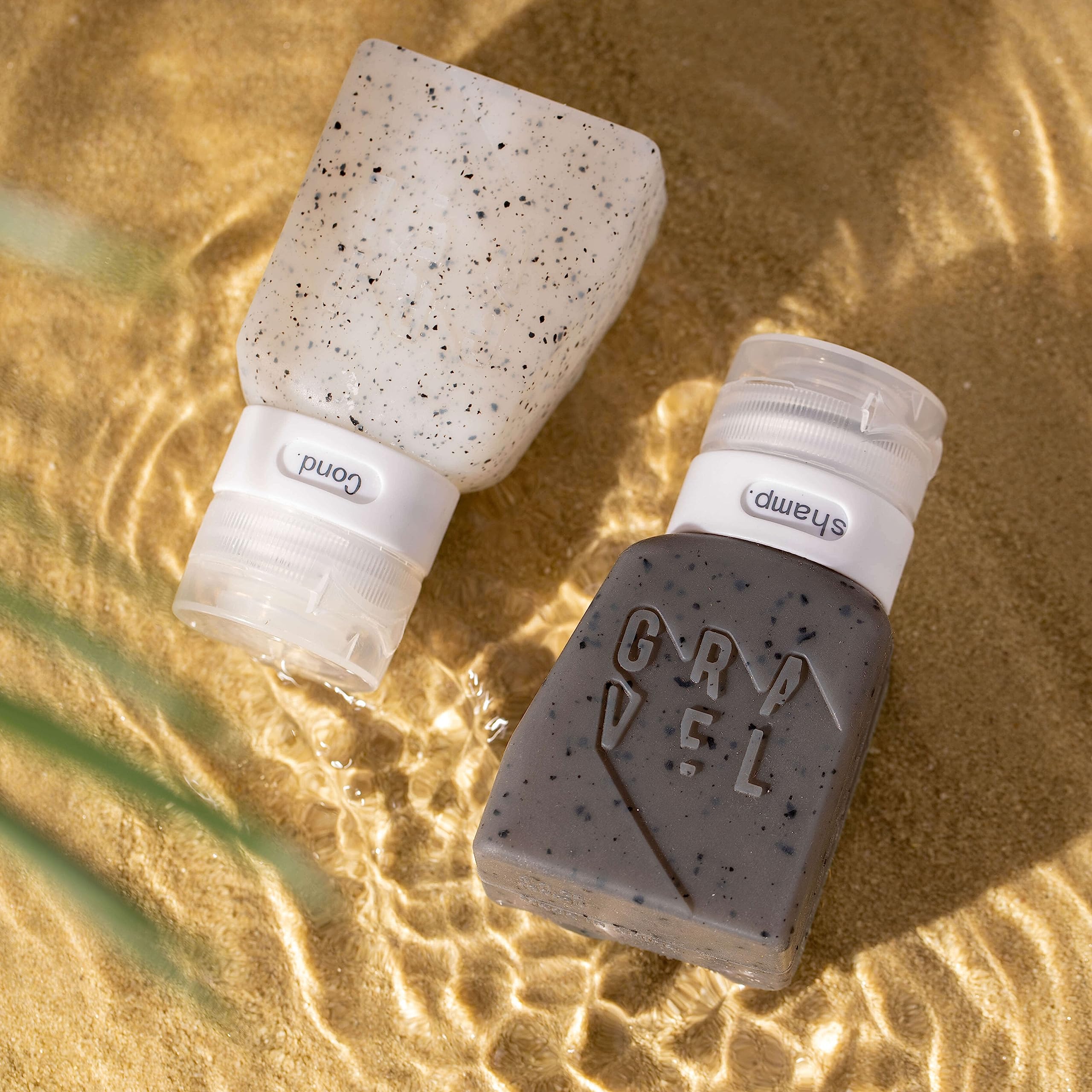 Gravel Travel Bottles 3oz (2-Pack) – Leakproof, BPA-Free, TSA Approved with Label System (Clear & Gray)