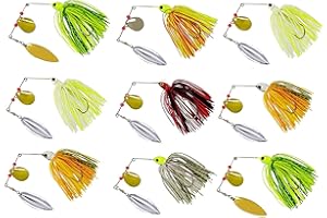 SHADDOCK FISHING Bass Fishing Spinner Bait Kits Bass Lures Hard Metal Spinnerbait Jigs Multicolor Buzzbait Swimbaits Silicon Skirt Swim Jigs for Bass Trout Pike Salmon Walleye Freshwater Saltwater