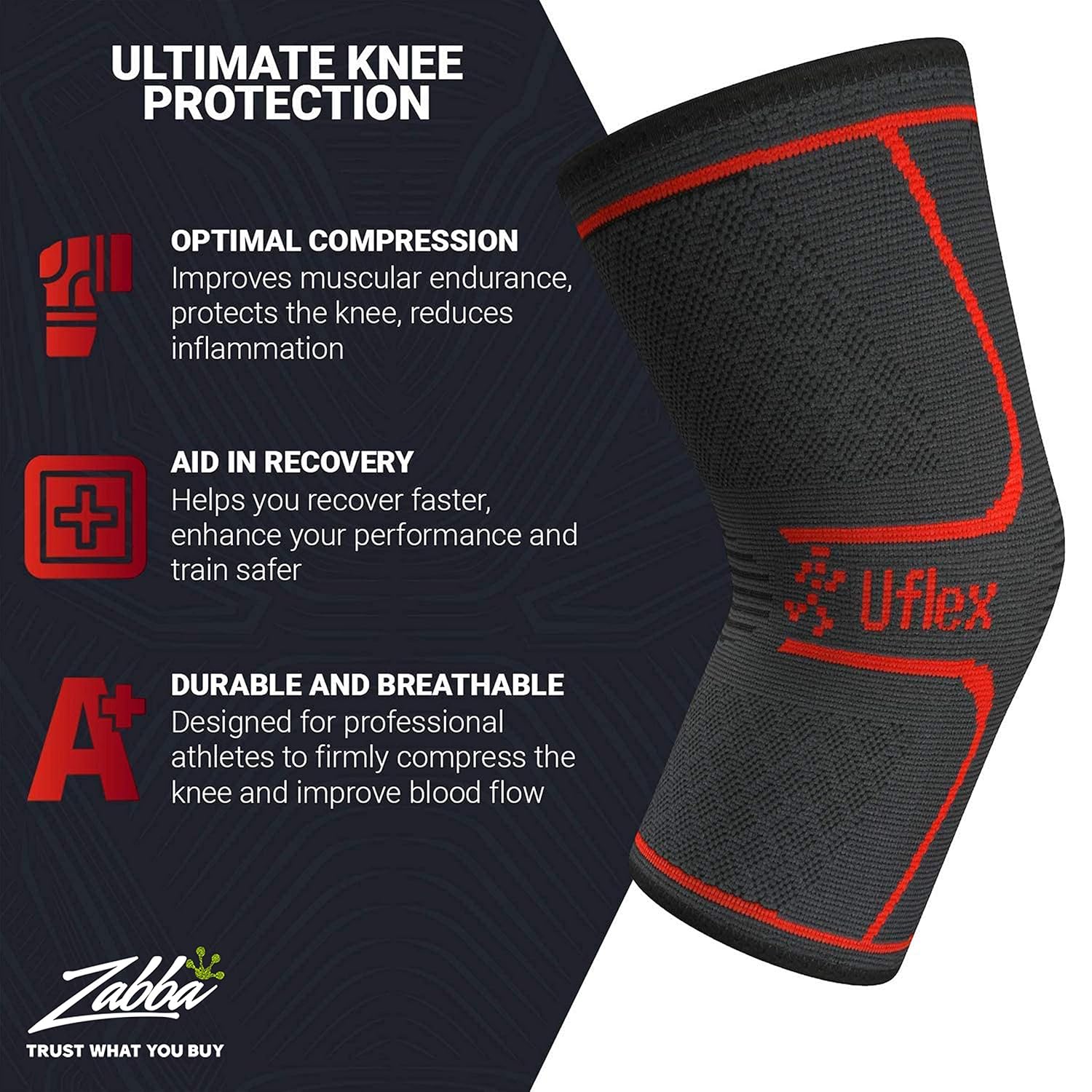 Knee Compression Sleeve for Men & Women - Knee Brace Support for Running, Jogging, Sports, Joint Pain Relief, Arthritis & Injury Recovery - Knee Braces for Knee Pain - Single Wrap Medium: Industrial & Scientific