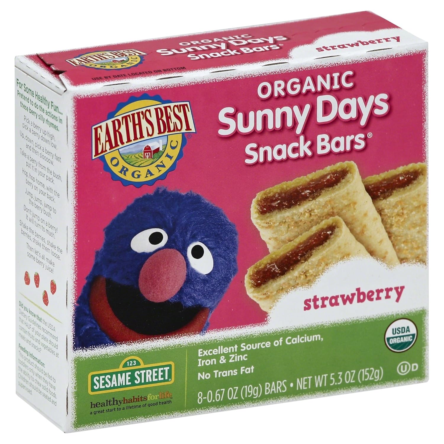 Earth’s Best Organic Sunny Days Snack Bars, Strawberry, 8 Count