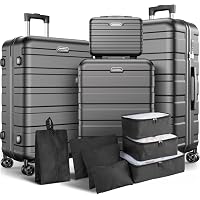 Amazon.com | 11 Piece Luggage Set, Durable ABS Hardshell Suitcase