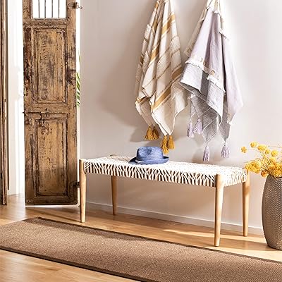 Safavieh Home Bandelier 47-Inch Leather Weave Bench