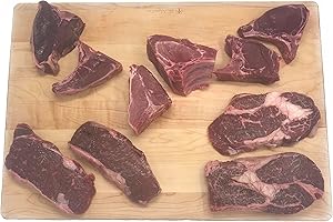 TenderBison Wild Game Variety Steak Pack: Bison Ribeye & NY Strip Steaks, Elk & Venison Chops, Wild Boar Chops - USDA Inspected - 10 Count
